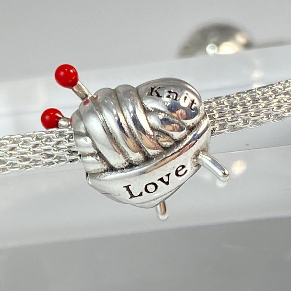 Sterling Silver Love Knitting Ball of Yarn Charm